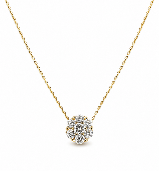 18Kt YG Jabel 1.5 ct tw Diamond Slide Necklace