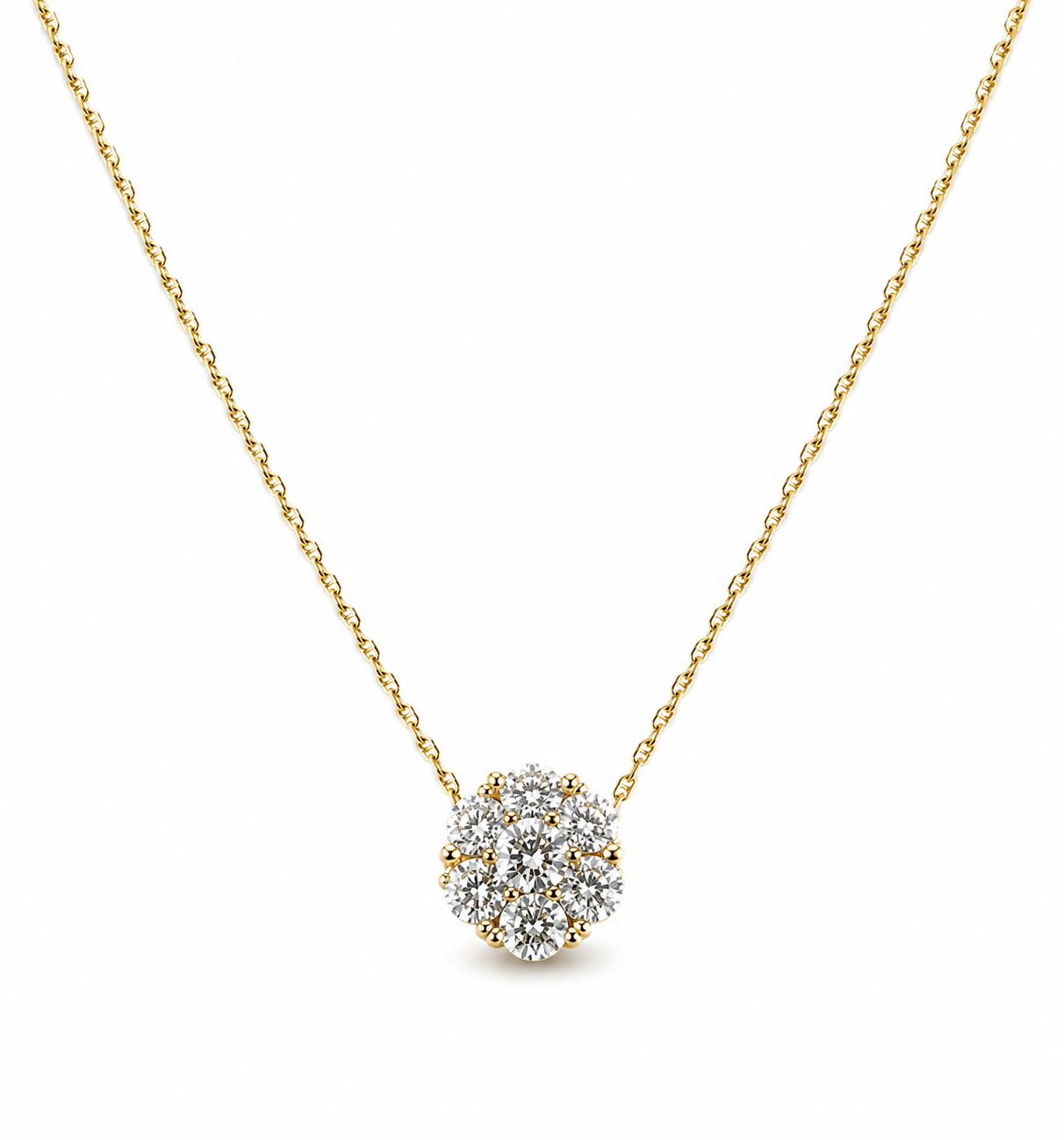 18Kt YG Jabel 1.5 ct tw Diamond Slide Necklace