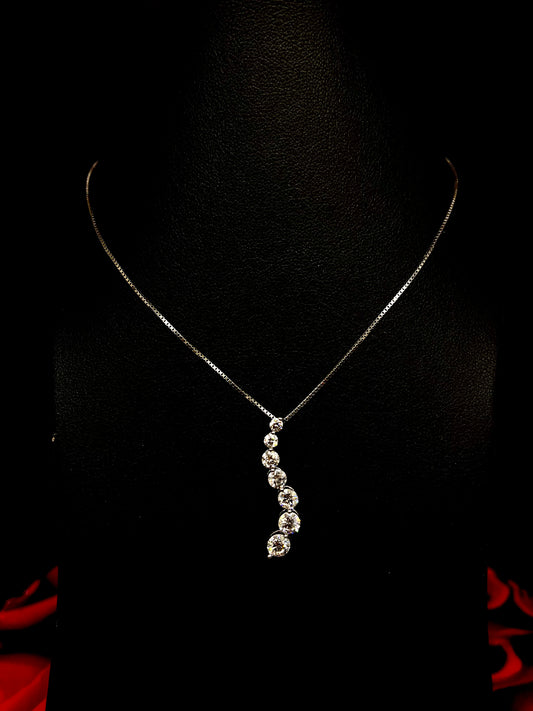 Kay jewelers 10k White Gold pave diamond journey pendant Necklace | eBay